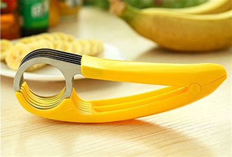 Lautechco Stainless Steel Banana Slicer Fruit Cutter Cucumber Chopper