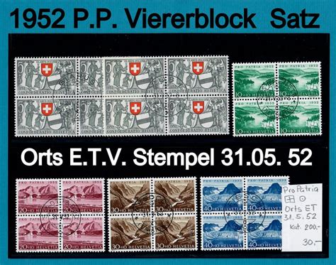 Pro Patria Viererblock Orts E T V Stempel Kat Kaufen Auf