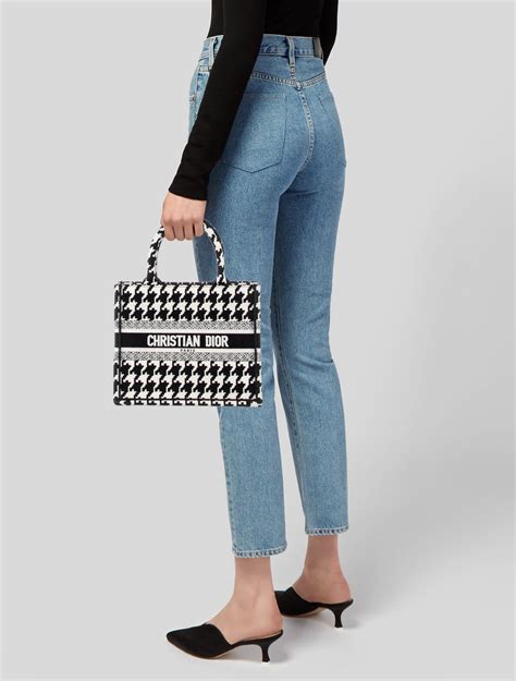 Christian Dior 2021 Macro Houndstooth Book Tote Totes Handbags