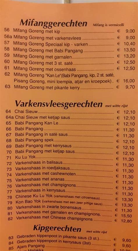 Menu At Chinees Specialiteiten Restaurant Kan Le Bellingwolde