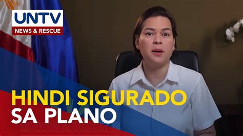 Vp Sara Duterte Hindi Pa Sigurado Sa Plano Sa Mga Susunod Na Halalan