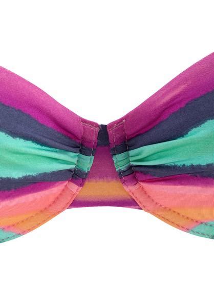 Lascana B Gel Bikini Top Rainbow Bunt Gestreift Cup B