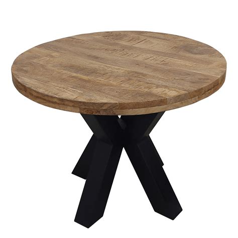 Ronde Eettafel Cm Mangohout Industrieel Gewoon Meubels