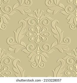 Floral Baroque Damask D Seamless Pattern Stock Vector Royalty Free