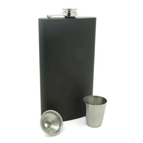 Matte Black 12oz Hip Flask James Butler