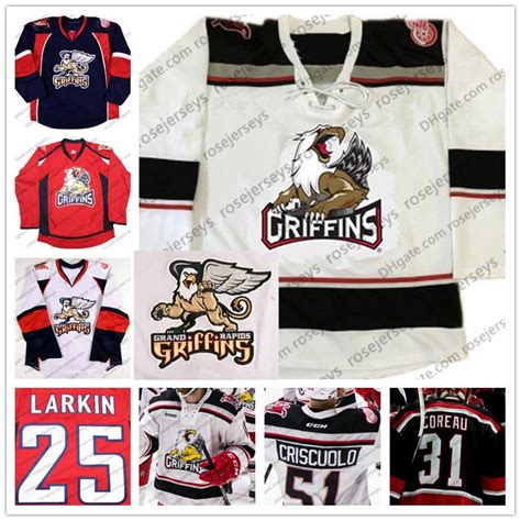 2021 Custom AHL Grand Rapids Griffins Ice Hockey Jersey Red Navy Blue White Vintage #55 Matthew ...