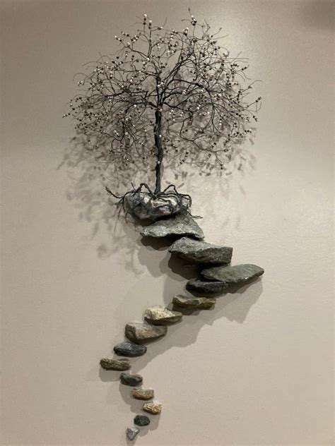 Wire Art Sculpture Tree Sculpture Stone Pictures Pebble Art Stone