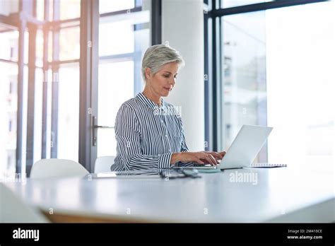 Her Hard Work Is Why Shes Still Successful An Attractive Mature Businesswoman Using A Laptop At