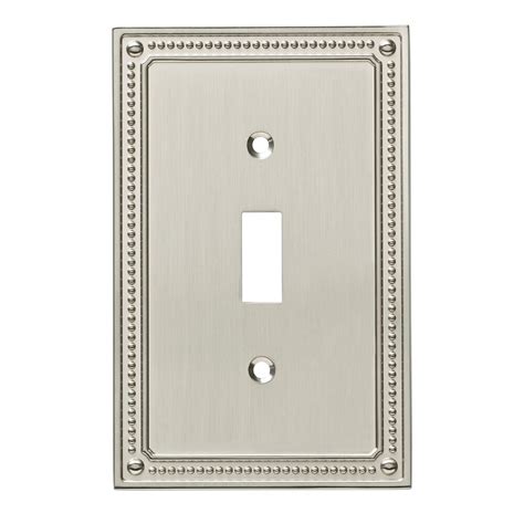 Switchplates Ii Collection Classic Beaded Single Toggle Wall Plate In Brushed Nickel By