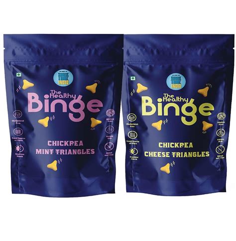 The Healthy Binge Cheese And Mint Chickpea Protein Triangles Pack Of 2