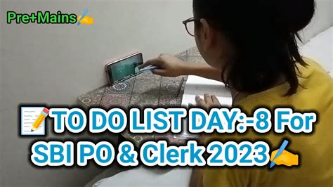 Sbi Po Clerk To Do List Day Pre Mains Days To Do List