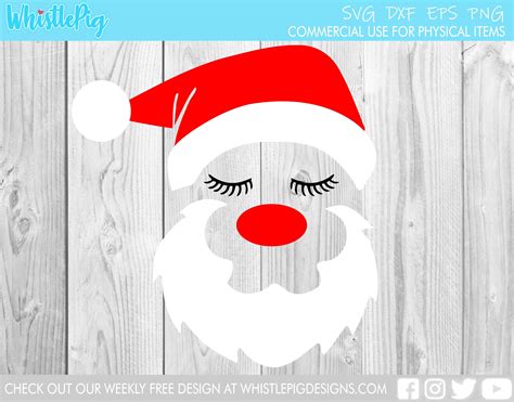 Santa Face Svg Cute Santa Svg Big Guy Svg Santa Svg Etsy Christmas