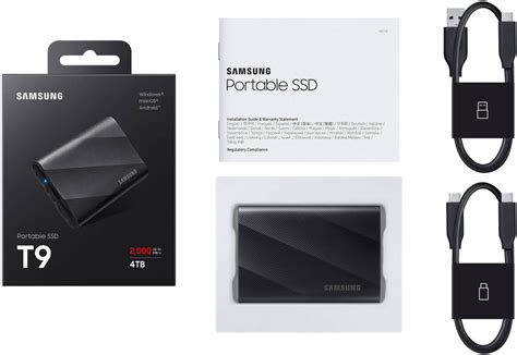 SAMSUNG 2 TB T9 USB-C 3.2 Gen 2x2 Portable SSD, Up to 2000 MB/s ...