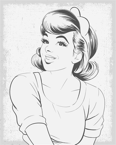 Une Femme Rétro Vibrante Illustrée Par Un Portrait De Pop Art Pinup