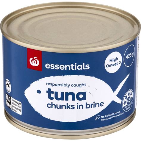 Essentials Tuna In Brine 425g Woolworths