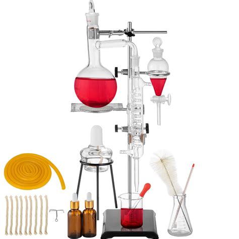 500ML Distillation Apparatus Lab Glassware Kit W Condenser Pure Water