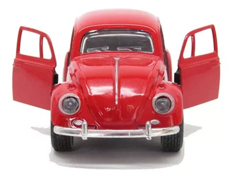 Carrinho Miniatura Fusca Vermelho Clássico Coleção Decoração