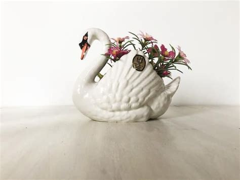 Vintage Swan Planter White Bird Planter Indoor Ceramic Etsy Indoor