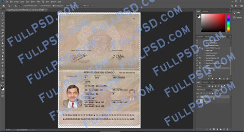 download Congo Passport V1 PSD File photoshop Template editable - FULLPSD