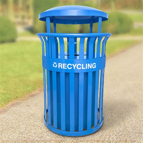 Blue Metal Recycle Bin