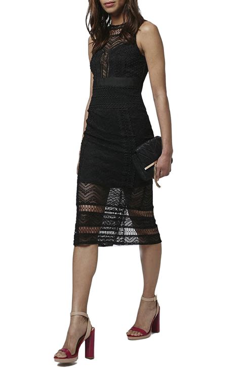 Topshop Mixed Lace Midi Dress Nordstrom