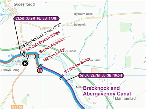 monmouth brecon canal maps waterway routes
