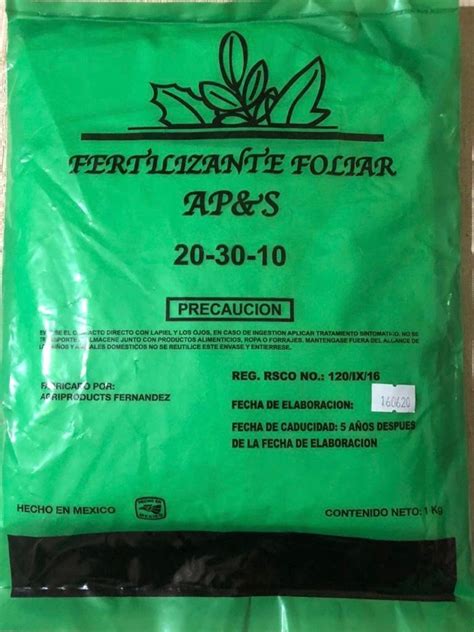 Apys 20 30 10 Fertilizante Foliar 1 Kg Meses Sin Intereses