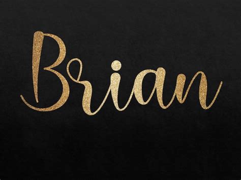 Brian Name Svg Png Custom Name Clipart Svg Png Image Gold Name Etsy