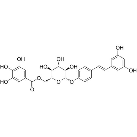 Resveratrol 4 O 6 O Galloyl Glucopyranoside Polyphenol Glycoside