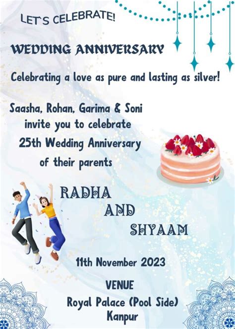 Party Wedding Anniversary Invitation Shaadi Vibes