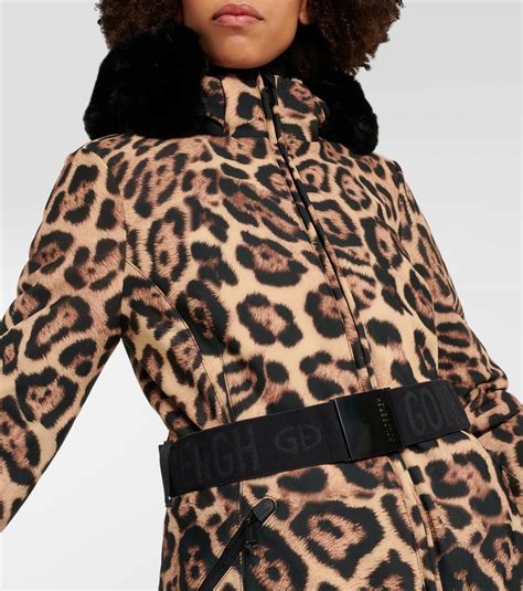 Goldbergh Fierce Leopard Print Faux Fur Down Jacket Goldbergh