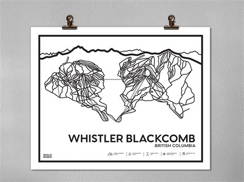 Whistler Printable Ski Map, Whistler Trail Map, Wall Art, Whistler ...