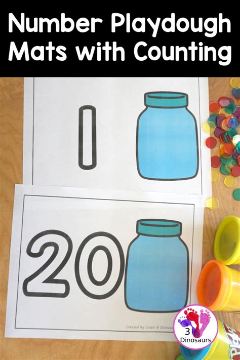 Free Number Playdough Mats With Counting Printable Numbers 1 To 20 3