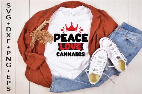 Peace Love Cannabis Graphic By Thesvgfactory · Creative Fabrica