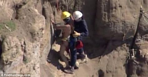 Naked Woman Rescured From Cliffs To Black S Beach Daily Mail Online