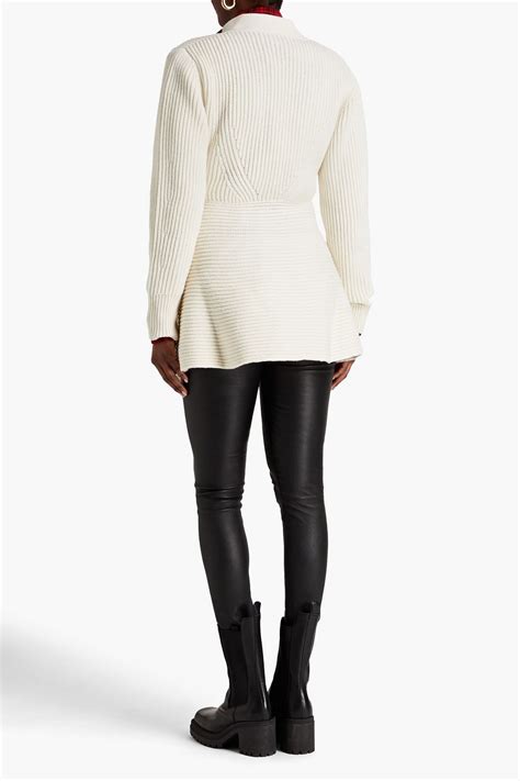 Alexander Mcqueen Asymmetric Ribbed Wool And Cashmere Blend Peplum