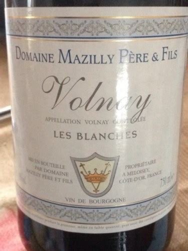 Domaine Mazilly Père Fils Volnay Les Blanches Vivino US