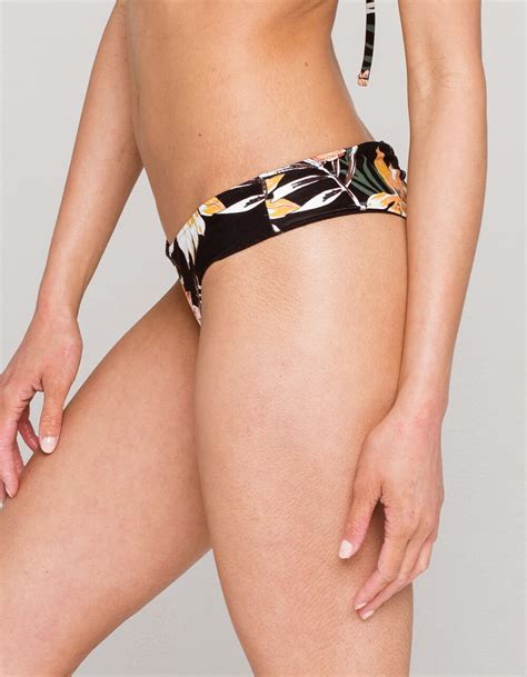 Rip Curl Playa Blanca Ruched Cheeky Bikini Bottoms Black Combo Tillys