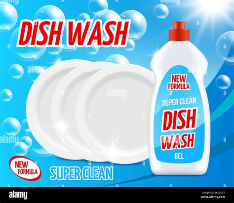 Dishwashing Liquid Clean Plates Stock Vector Images Alamy