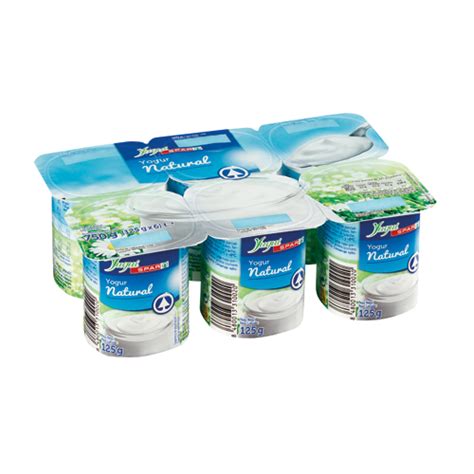 Yogur Yugui Spar Natural 125 Grs Pack 6 Spar