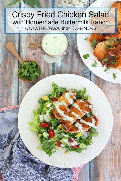 Crispy Fried Chicken Salad With Buttermilk Ranch Gluten And Dairy Free