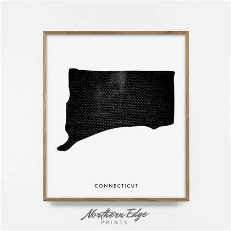 Connecticut Map Printable Art United States Printable US | Etsy