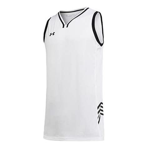 Under Armour Logo Basketball Jersey 'White Black' 21500104-100-KICKS CREW