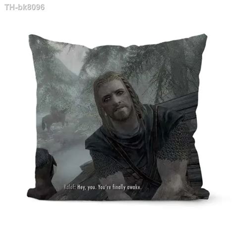 Hey You Youre Finally Awake Skyrim Meme Double Sided Printing Cushion