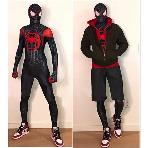 Spider Verse Ni Os Adulto Disfraz Miles Morales Cosplay Traje Shopee