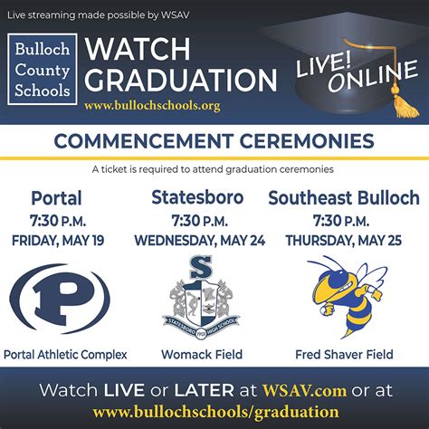 Watch Bulloch County High Schools 2023 Graduation Ceremonies Live ...