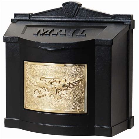 Gaines Manufacturing Eagle Accent Wall Mount Mailbox Black With