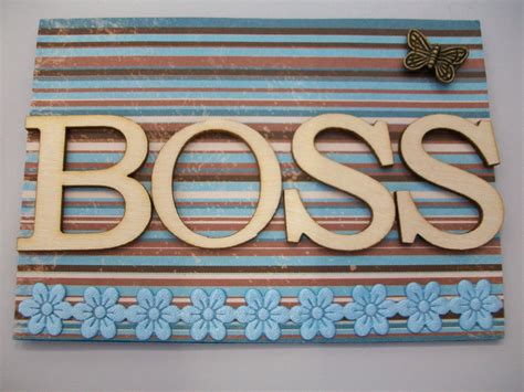 Boss's Day Card with Blue Flowers and Butterflies