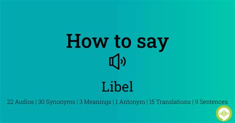 how to pronounce libel