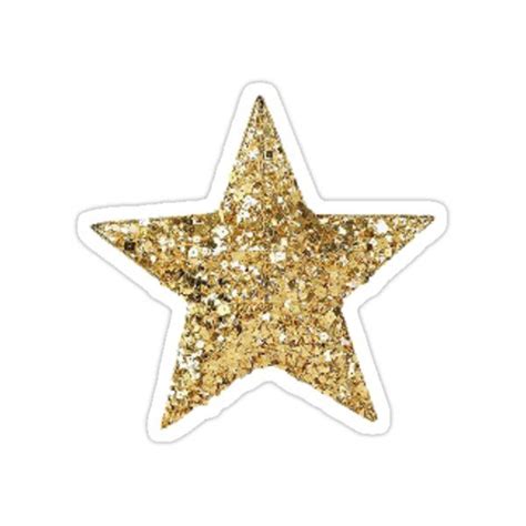 Gold Glitter Star Sticker For Sale By Michaelsonc Star Stickers